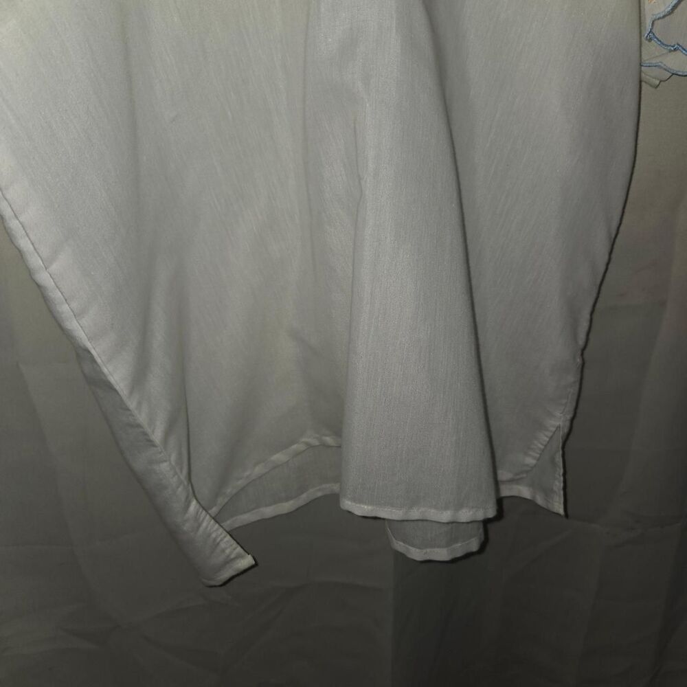 Vintage Cottagecore Embroidered Linen-Blend Blouse | Size 44 (Medium/Large - Picture 6 of 8